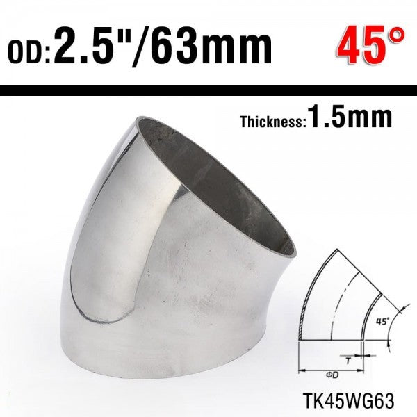 45° Mandrel Bends 304 high quality Stainless Steel Nightlife accessories