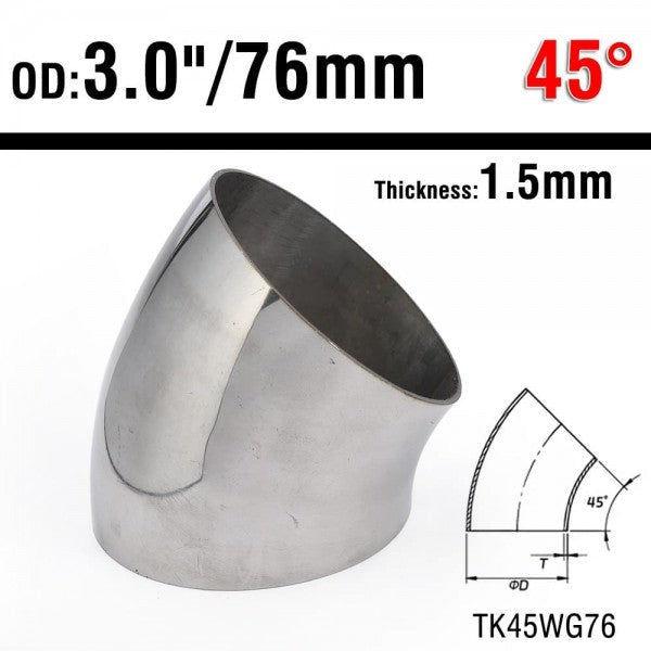 45° Mandrel Bends 304 high quality Stainless Steel Nightlife accessories
